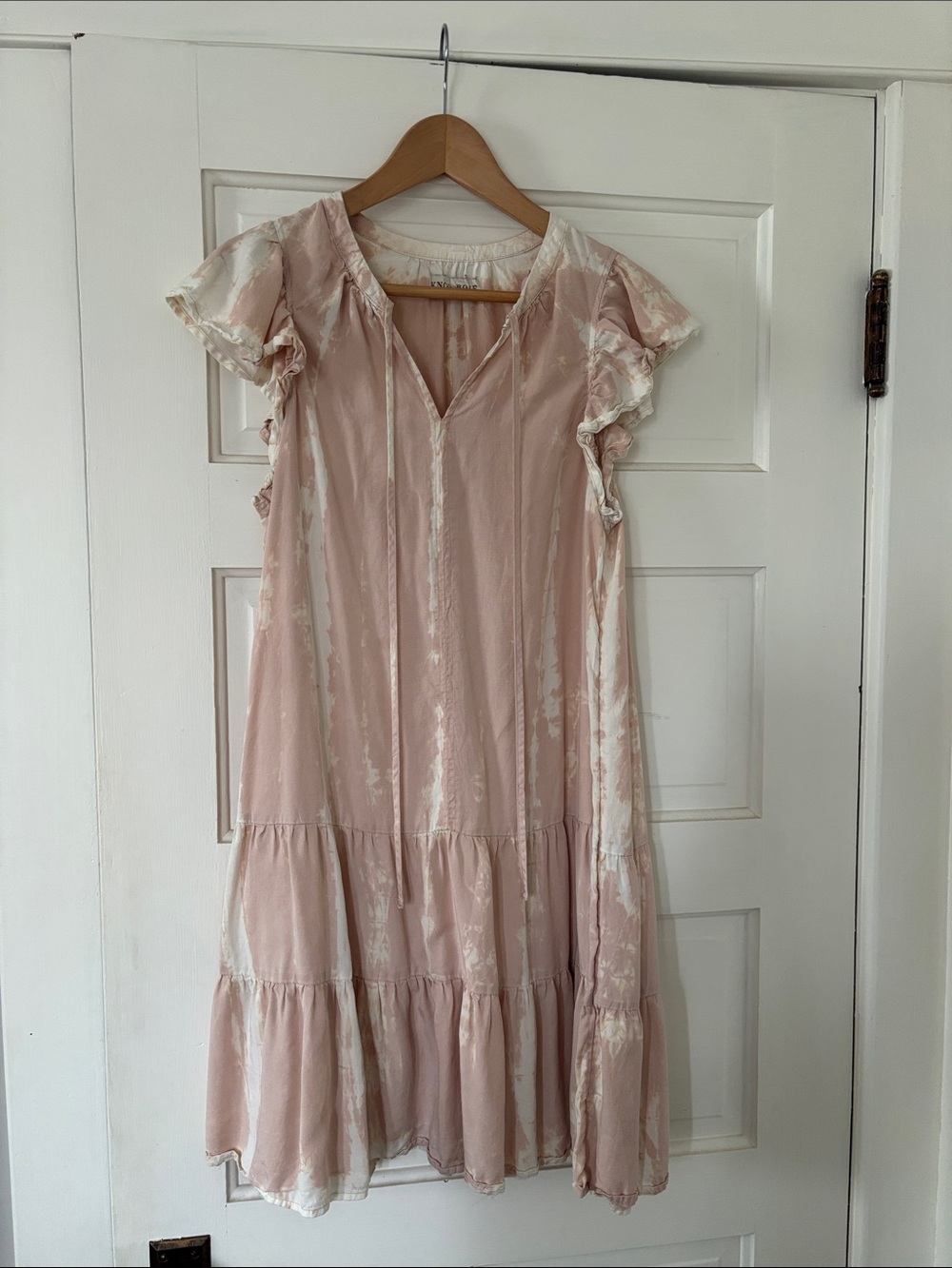 Knox Rose Pink and White Tie-Dye Blouse